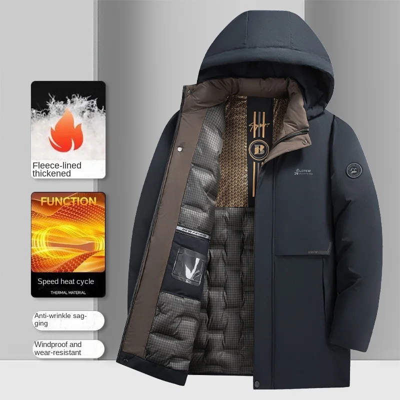 Chaqueta clásica de grafeno para hombre, Parka gruesa de algodón con calefacción, informal, extraíble, a prueba de frío, invierno, 20204