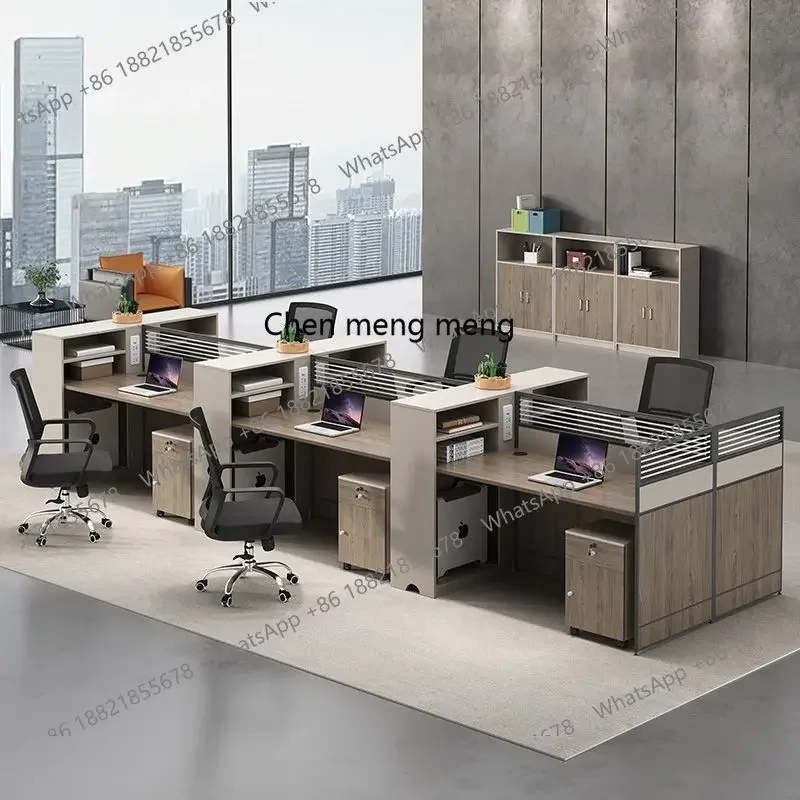 مكتب مكتب وكرسي مزيج مكتب بسيط ومزدوج ورباعي مساحة بطاقة الشاشة H #2