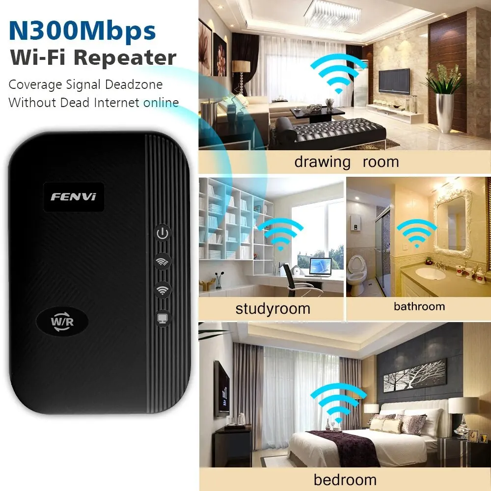 FENVI 300Mbps WiFi Repeater Wireless Extender Amplifier Booster Router 802.11N Long Range WiFi Repetidor Expander Access Point