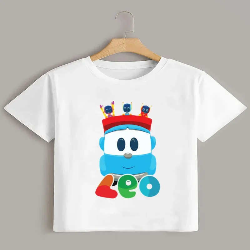 Hot Sale Leo The Truck Tv Show Cartoon Kids T shirt Girls Summer Tops Baby Boys Clothes Funny Children Short Sleeve T-shirt