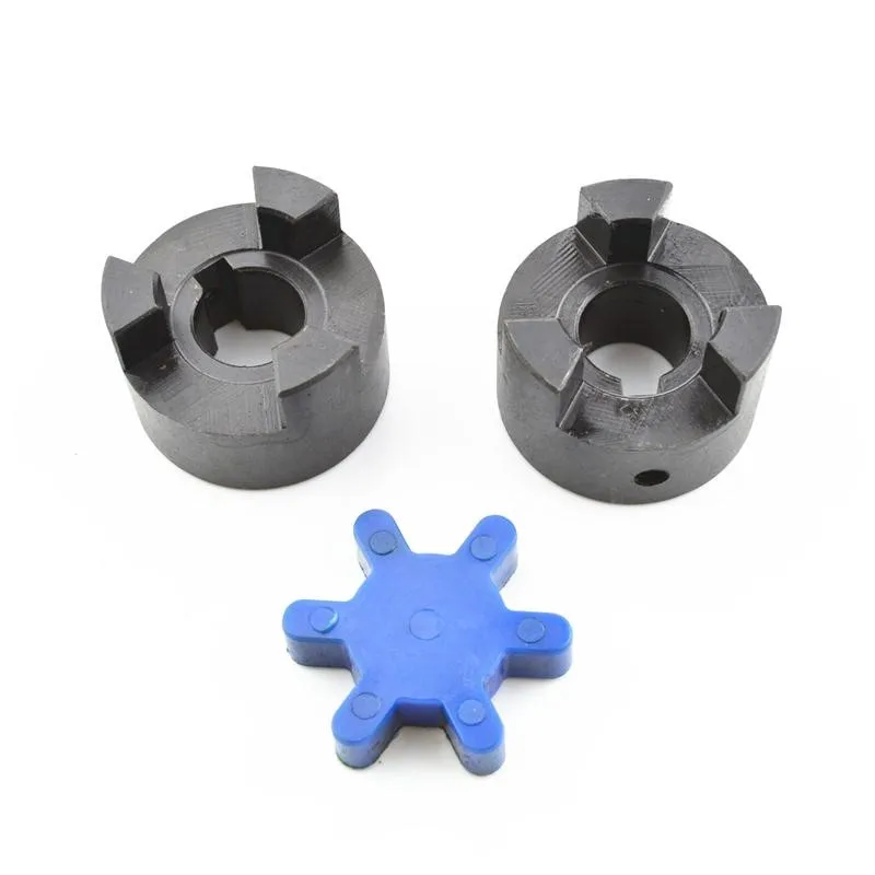 1Set OD 35mm L070 L-shaped Star Shaped Plum Coupling Inner Hole 10-20mm Keyway 3-6mm 45 # Steel Coupling+NBR Nitrile Rubber Pad