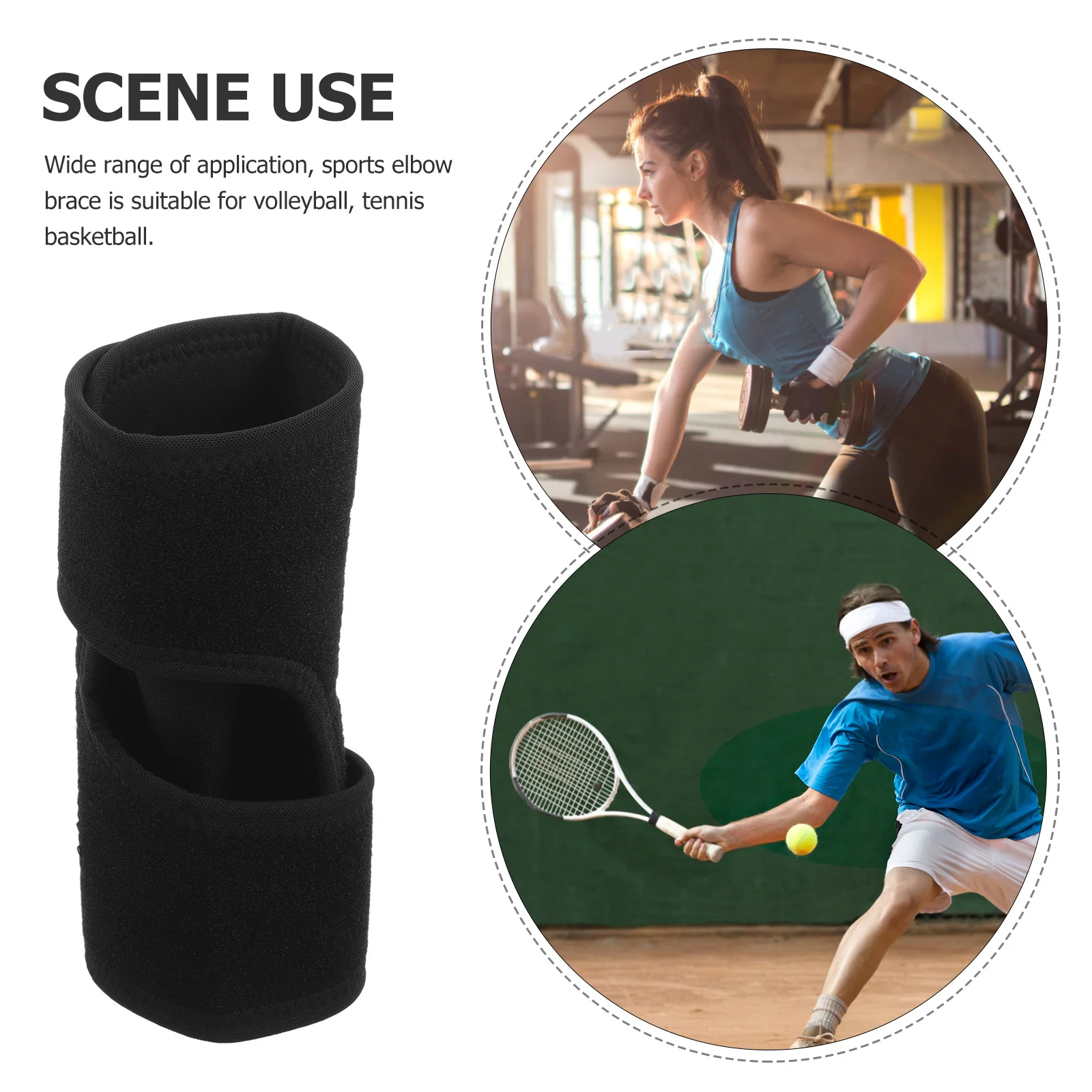 

Elbow Brace Sports Elbow Wrap Brace Breathable Support Guard Adjustable for Volleyball Tennis Basketball Sports