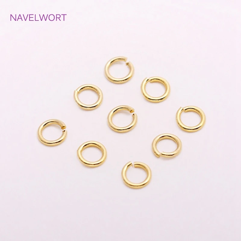 

100pcs/Bag 0.7mm*4mm 14K Gold Plating Open Jump Ring,Supplies For Jewelry Making Brass Metal Split Rings Findings Wholesale