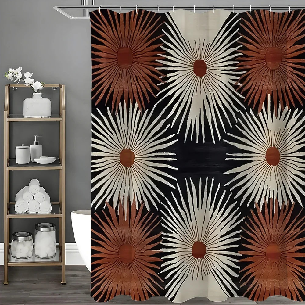 

Abstract Art Floral Shower Curtain, Bathroom Decorative Shower Curtain, Waterproof Shower Curtain with Hooks 180x200cm