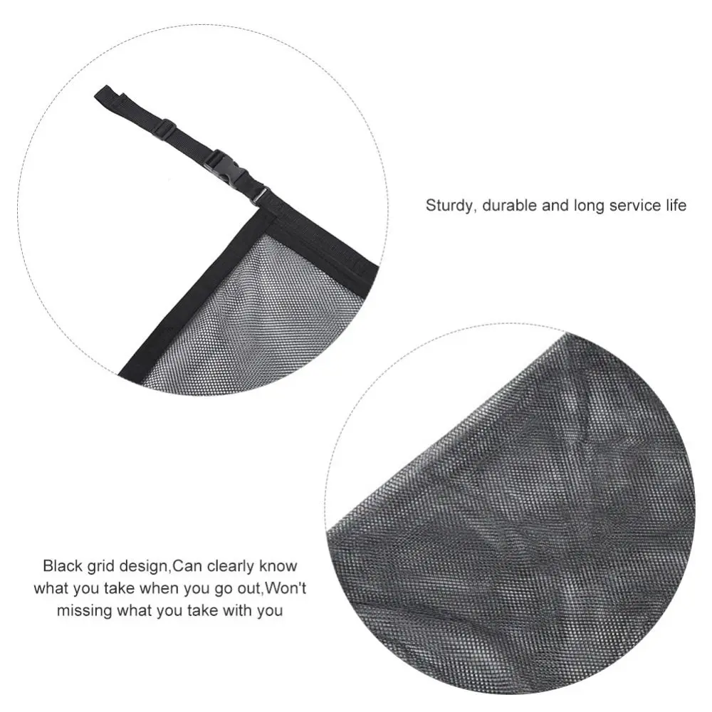 Double-Layer Car Ceiling Cargo Net Polyester Mesh Expandable Overhead Cargo Organizer Adjustable Ceiling Cargo Net Road Trips