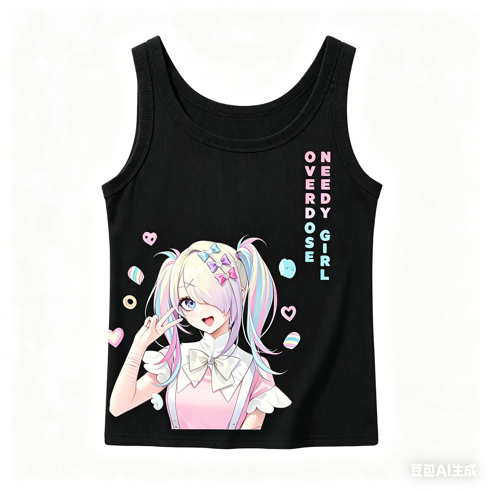 Needy Streamer Overload Ribbed Tank personality Clothes New Model Anime Tank top Yearround clothing Plus Size Y2k Short Classic