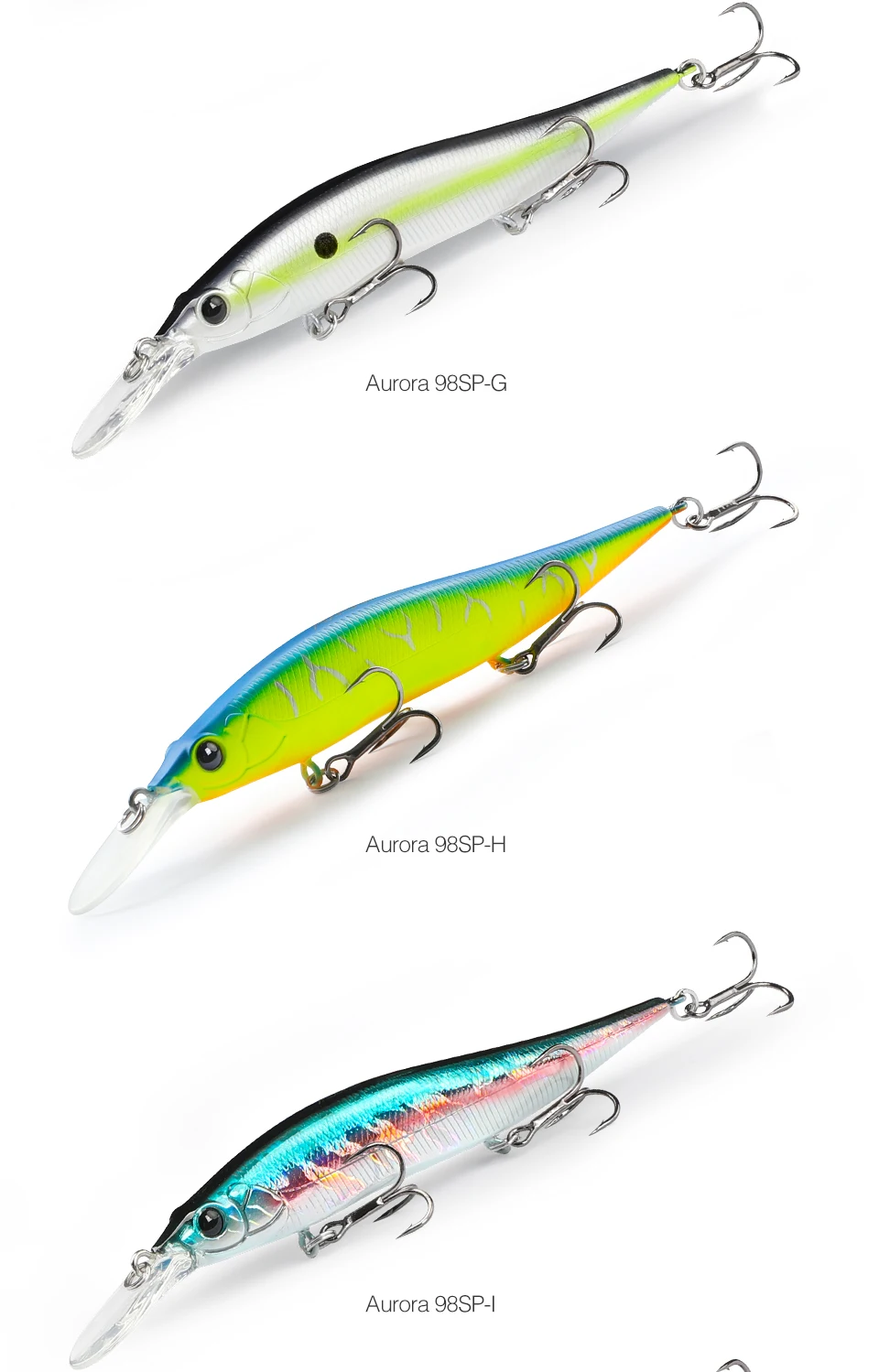 TSURINOYA 98mm 10g SP Tiefe Max 2,2m Suspending Minnow Jerkbait AURORA 98SP Gewicht Harter Köder Weitwurf Angelköder – Detail 19