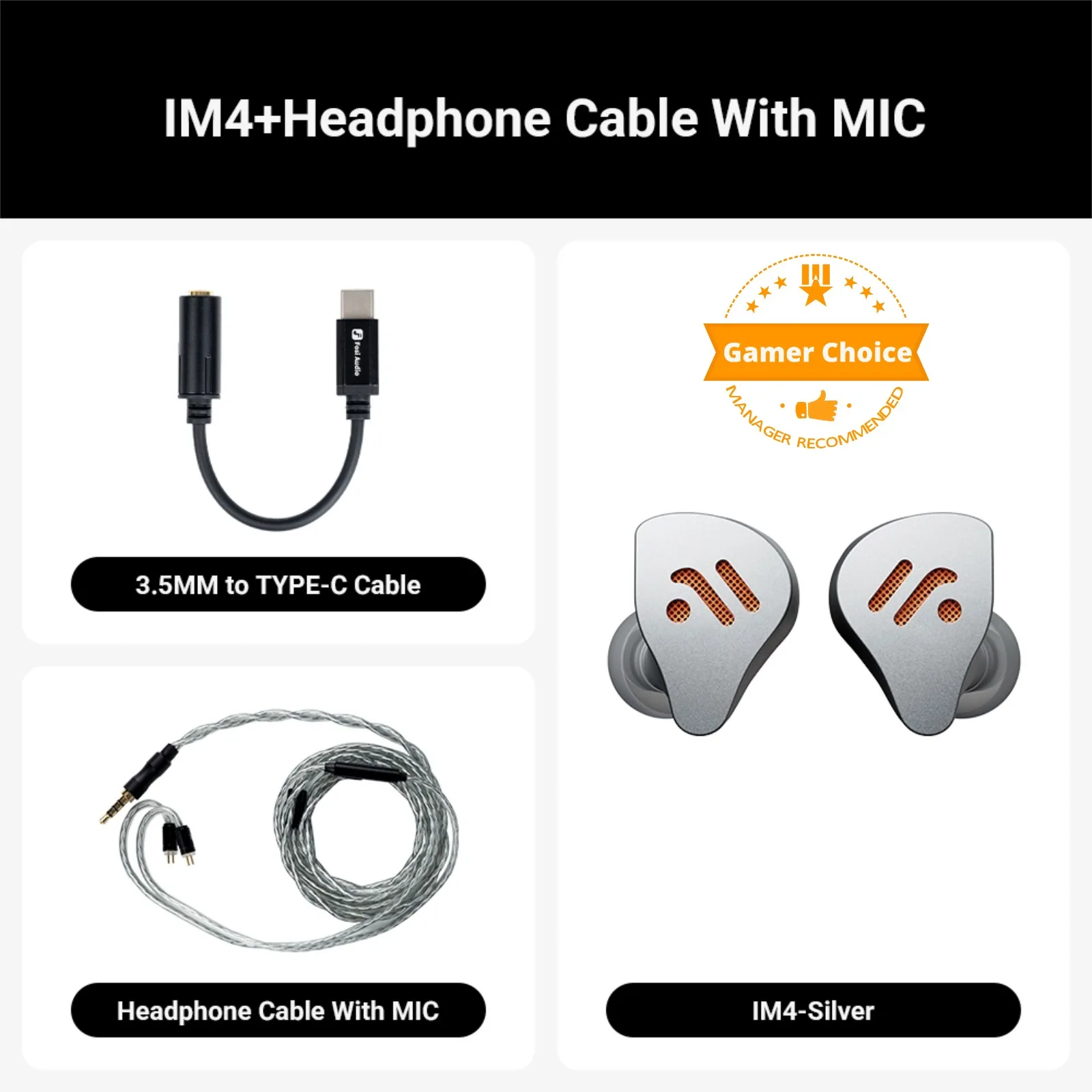 Fosi Audio IM4 HiFi有線イヤホン 2ドライバー