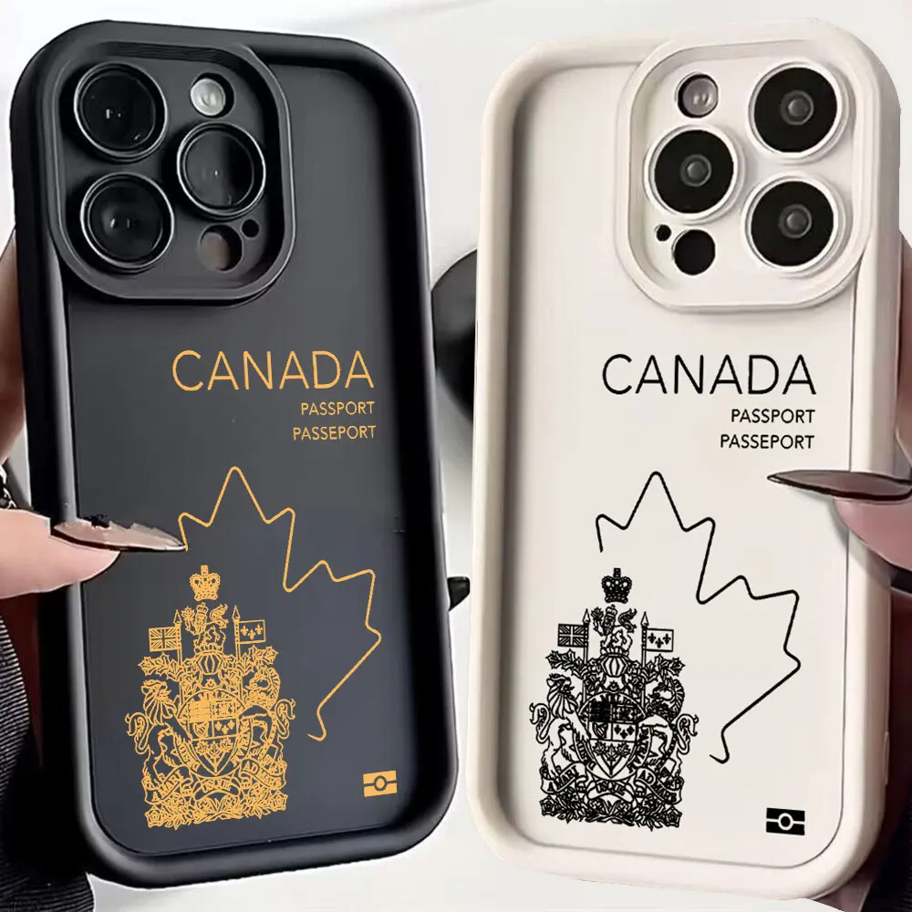 Canada Passport Phone Case for iPhone 16 15 14 13 12 11 Pro Max Mini XR XS X 7 8 6 6s Plus Soft TPU Back Cover