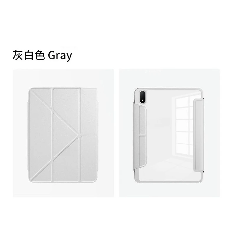 Foldable Acrylic Transparent Tablet Case for OPPO Pad 5 12.1 2025 12.1 inch with Pencil Holder Stand Case