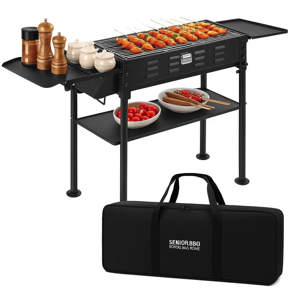 

35 Portable Charcoal Grill Folding BBQ Grill for Outdoor Grilling Cooking Camping Hiking Picnics Tailgating Backpacking Party,