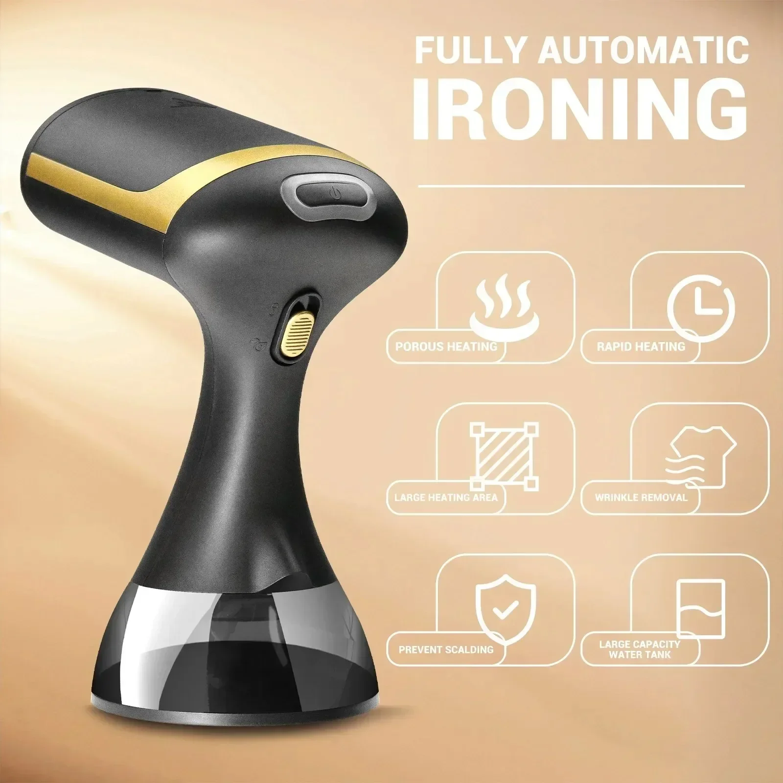 Vaporizador de ropa portátil de 1300 W con depósito de 350 ml