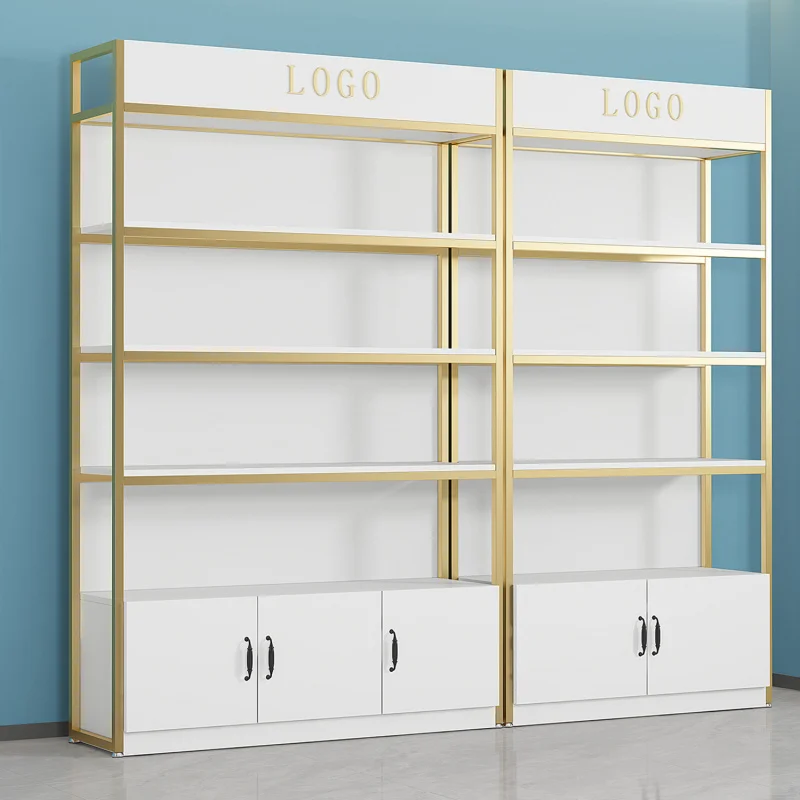 

Customized Cosmetic Display Cabinet Beauty Salon Product Showcase Multi-layer Skincare Hair Salon Shelf Display Rack