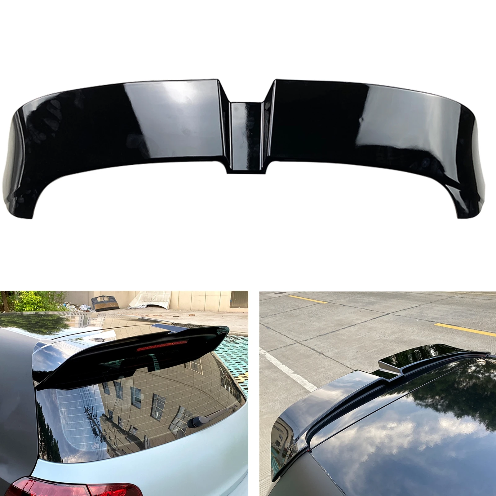 

For Volkswagen VW Golf 6 MK6 GTI/GTR/GTD 2008-2013 Rear Trunk Roof Spoiler Wing Glossy Black Tail Gate Window Upper Splitter Lip