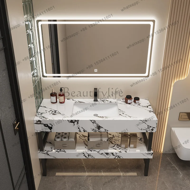 ljy Mirror Luxury Bathroom Cabinet Decorations Modern Skincare Bathroom Cabinet White Toilet Sink Archivadores Trendy Furniture