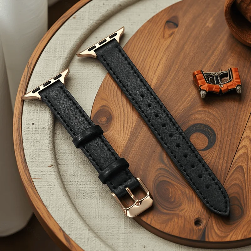 

Small Leather Watch Strap Compatible with Apple Watch Bands 38mm-49mm for iWatch 1-10 SE Ultra 2 Cute Woman's Wrist Bracelets