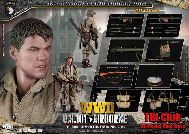 1/6 soldier geschichte ss126 wwii us bataillon private erstklassige ryan komplette bewegliche aktion mit plattform für fan geschenke