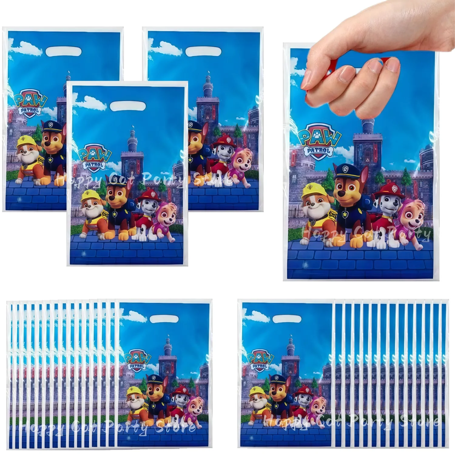 Birthday Gift Bags Paw Patrol Party Decoration Party Bags Candy Bag Loot Goody Bag Packaging Kids Dog Paw Party Favors Supplies