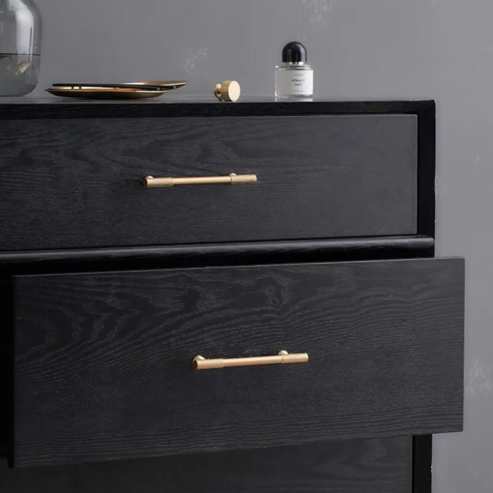 European Luxury Solid Brass Solid Brass Handles Vertical Fluting Long Handle Cabinet Handles Drawer Pulls Cupboard