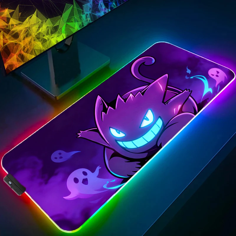 Backlight muismatten RGB P-Pokemons Charizard Computer tapijt Laptop LED Toetsenbord Pad Pc Anime Muismat Gaming Bureau Mat