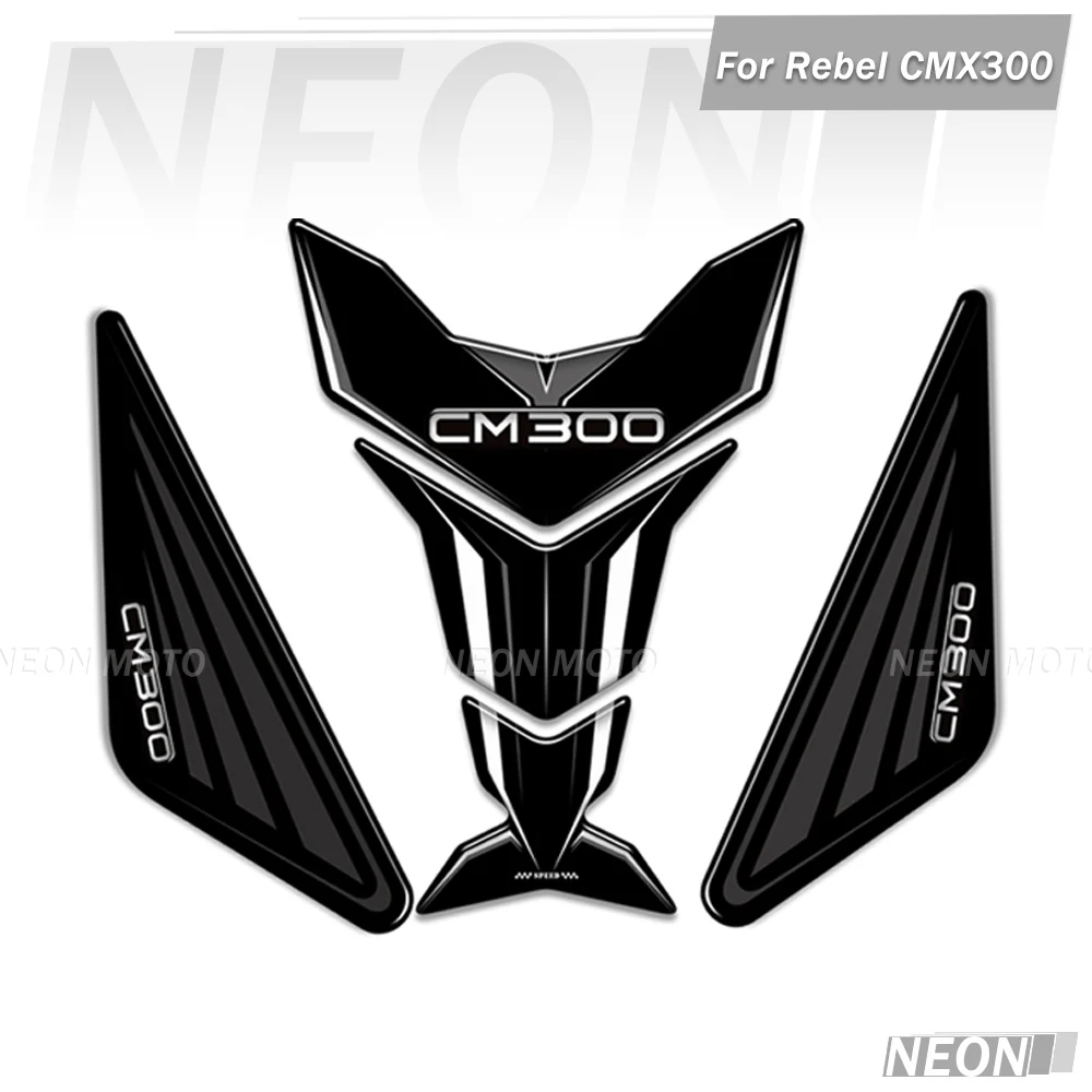 

Motorcycle Tank Pad Emblem Protector Fuel Oil Knee ﻿Stickers Decal Kit For Rebel CMX300 CM300 Rebel300 CMX CM 300