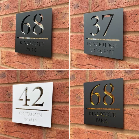 Customized Acrylic Nameplates, Personalized Modern 3D Letter-Number Signs, Outdoor Address, Street and Home Decoration Signs