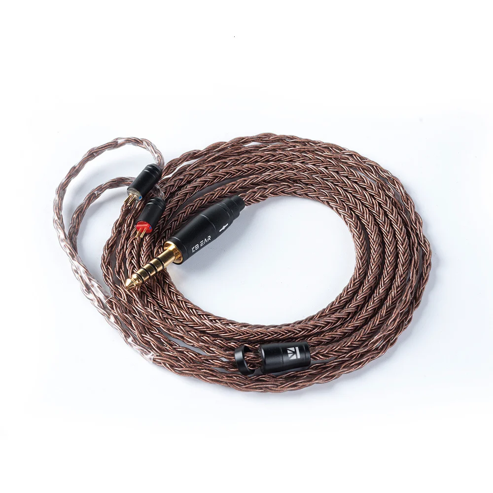 KBEAR 16 Core Reinem Kupfer Kopfhörer Kabel 2PIN/MMCX/QDC Earbuds Connector Verwenden Für KZ EDX ZSN PRO BLON BL-03 KBEAR KS1 Kopfhörer – Detail 10