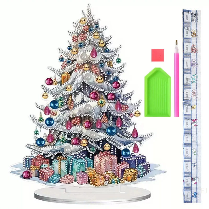 

[YU]Christmas Diamond Art Table Decor Xmas Ornament Desktop Diamond Painting Ornament Diamond Painting Desktop Decoration