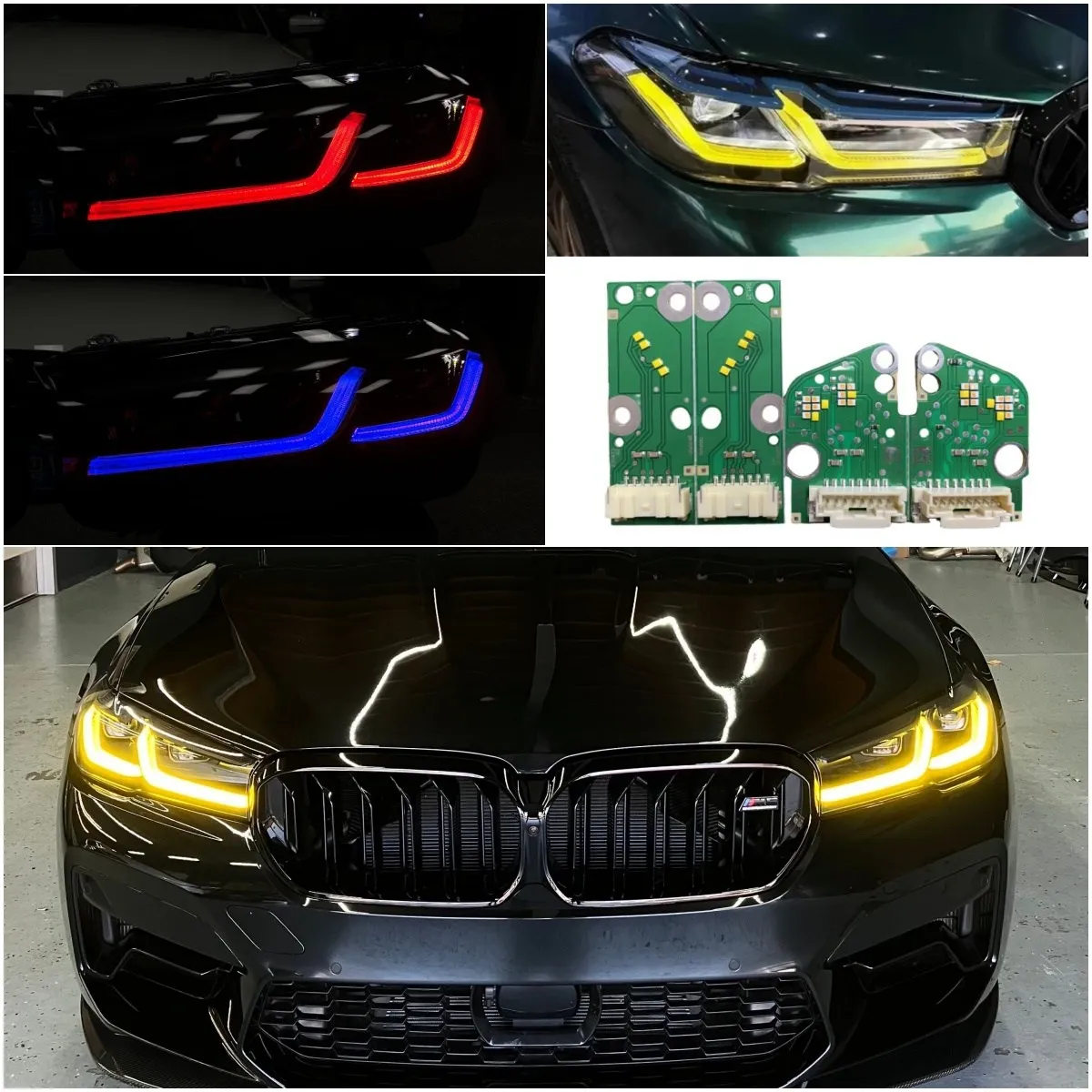 Non-RGB Angel Eye DRL Boards For 2020 2021 2022 BMW G30 G31 F90 M5 LCI Yellow Daytime Running Light 235.083-02 Red Blue