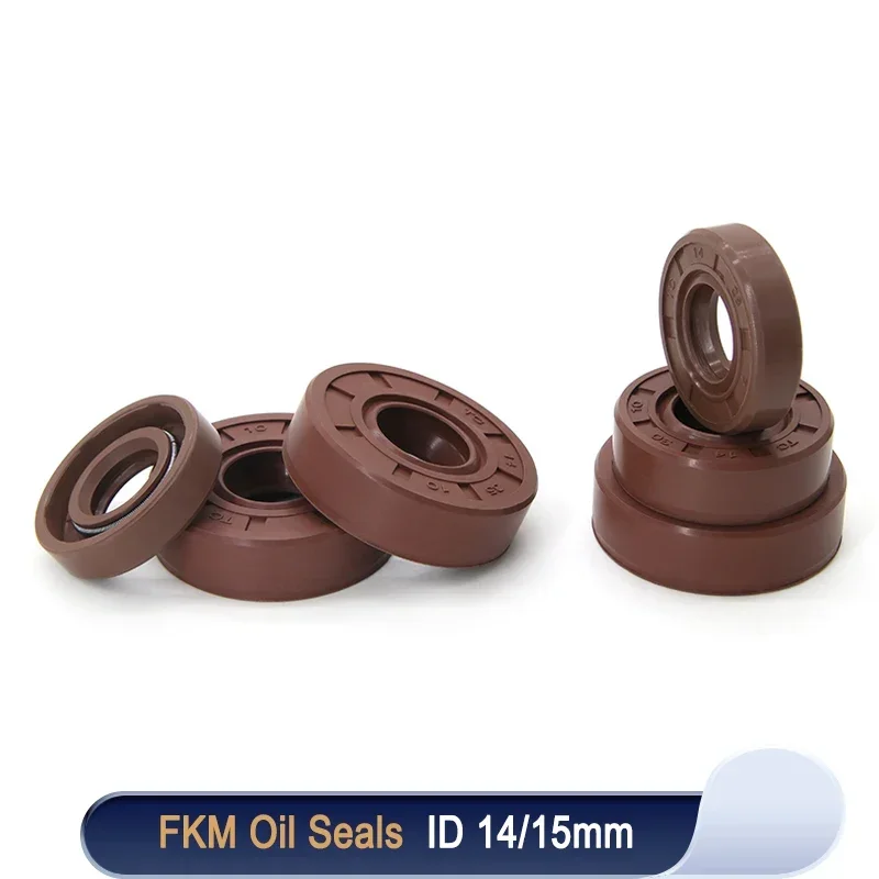 FKM Oil Seal ID 14/15mm TC-14/15x22/24/25/27/28/30/35/40/42*5/7/8/10mm Fluorine Rubber Cover Double Lip Seals Rings Gasket