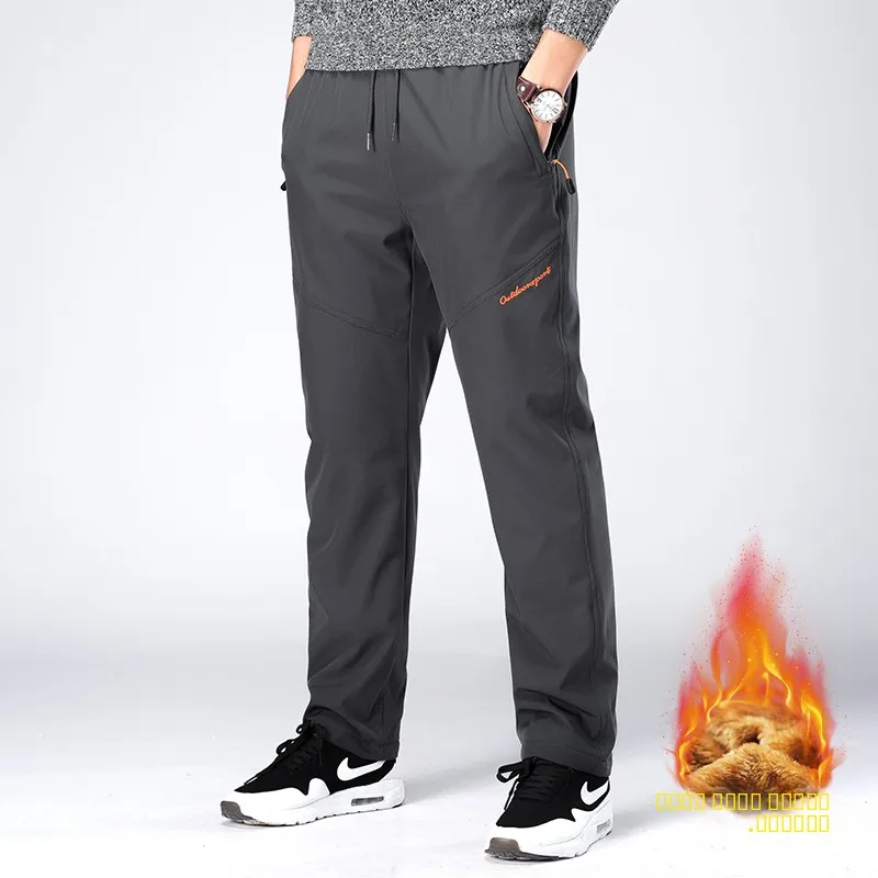 

Outdoor Men's Fce Lined Thi Skiing Trousers Winter Waterproof Windproof Soft ell Tactical Pants Casual Straight Leg Pants