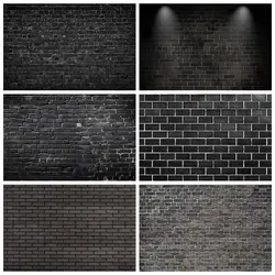 Grey Black Brick Wall Backdrop Birthday Party Kids Adult Art Portrait Wedding Photography Background Decor Photo Studio Props