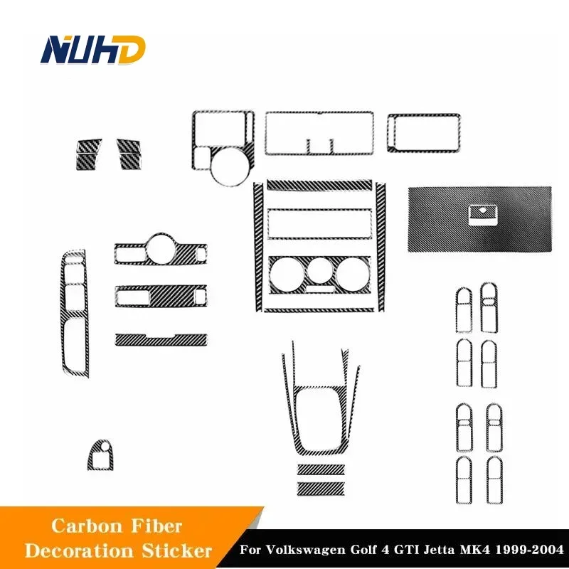 

For Volkswagen Golf 4 GTI Jetta MK4 1999-2004 Carbon Fiber Car Interior Trim Cover Protector Patch All-car Stickers Accessories