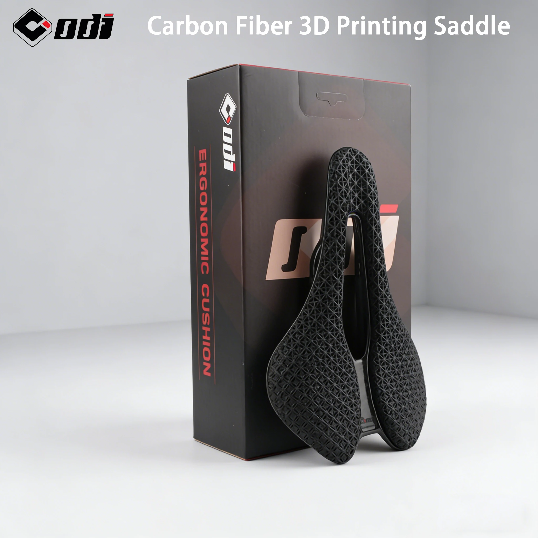 ODI Carbon Fiber 3D Printed Bike Saddle Ultra-Light & Breathable Hollow Honeycomb Design for Road/Racing/MTB Accessories