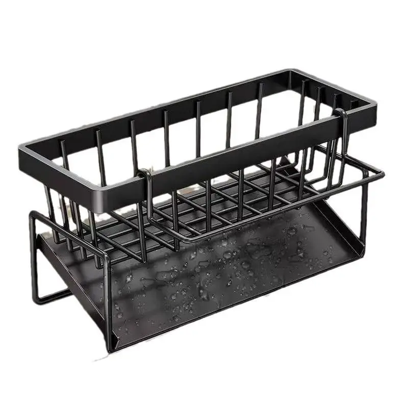 Sink Cleaning Tools Storage Holder Kitchen Stainless Steel Drain Rack for Sponge Cleanser Organizer Rag Hanger