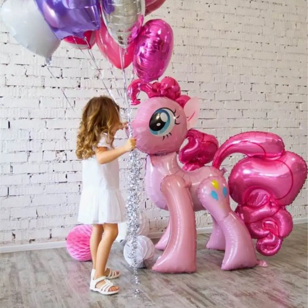 

New 100*97CM Pink Horse Pony Unicorn Balloon Happy Birthday Unicorn Party Helium Balloons Kid Animal Toy Globo Party Decoration