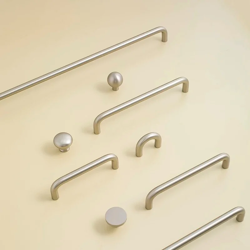 Matte Nickel Brushed Cupboard Handles Cabinet Pull Wardrobe Door Pulls Silver Kitchen Accessories Drawer Knobs Furniture Handles