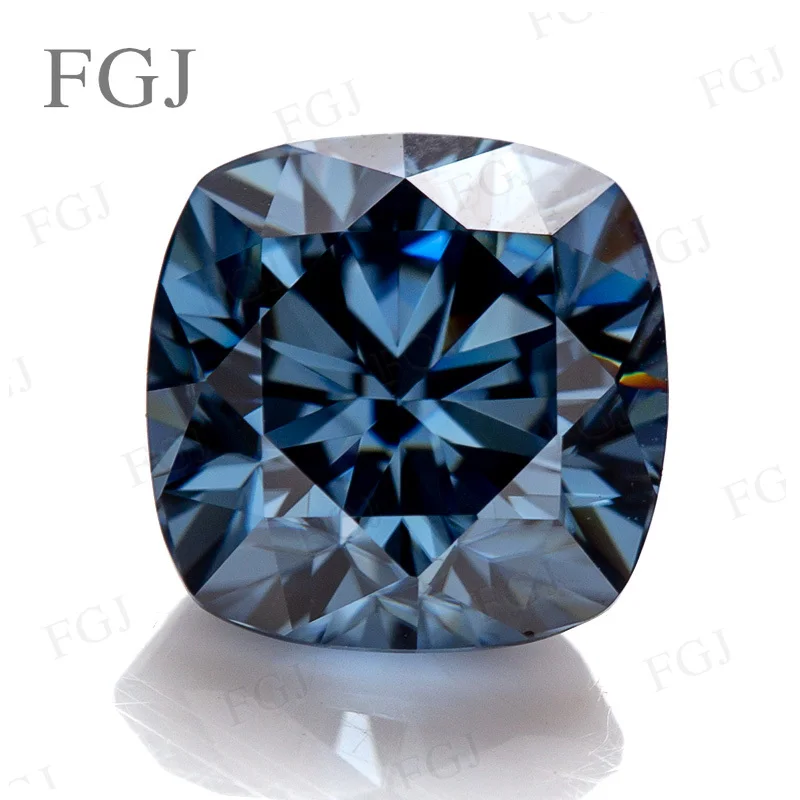 

Hot Sale Style Moissanite Diamond Cushion Shape VVS1 Brilliant Cut Vivid Blue With GRA Tester Positive Loose Bead Jewelry Making