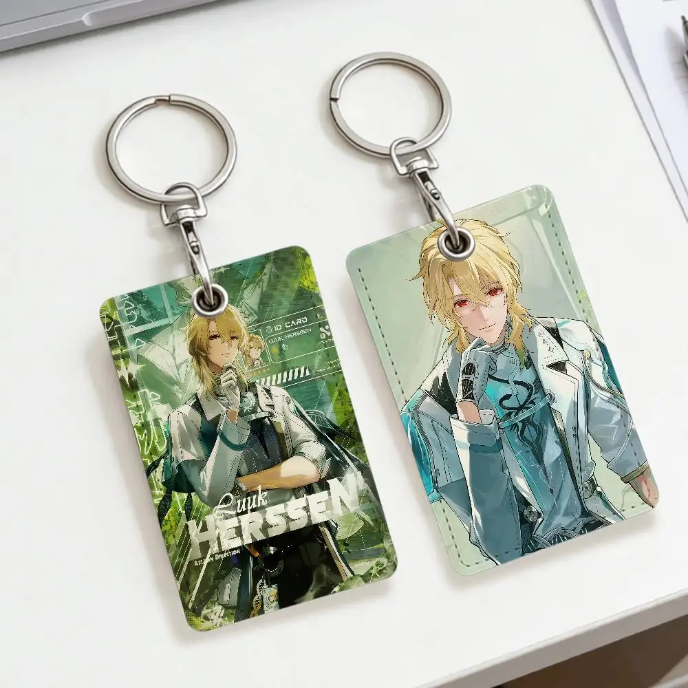 Wuthering Waves LUUK HERSSEN H K School Rectangular Keychain Bus House Access Card Protective Cover PU Leather ID Best Sellers