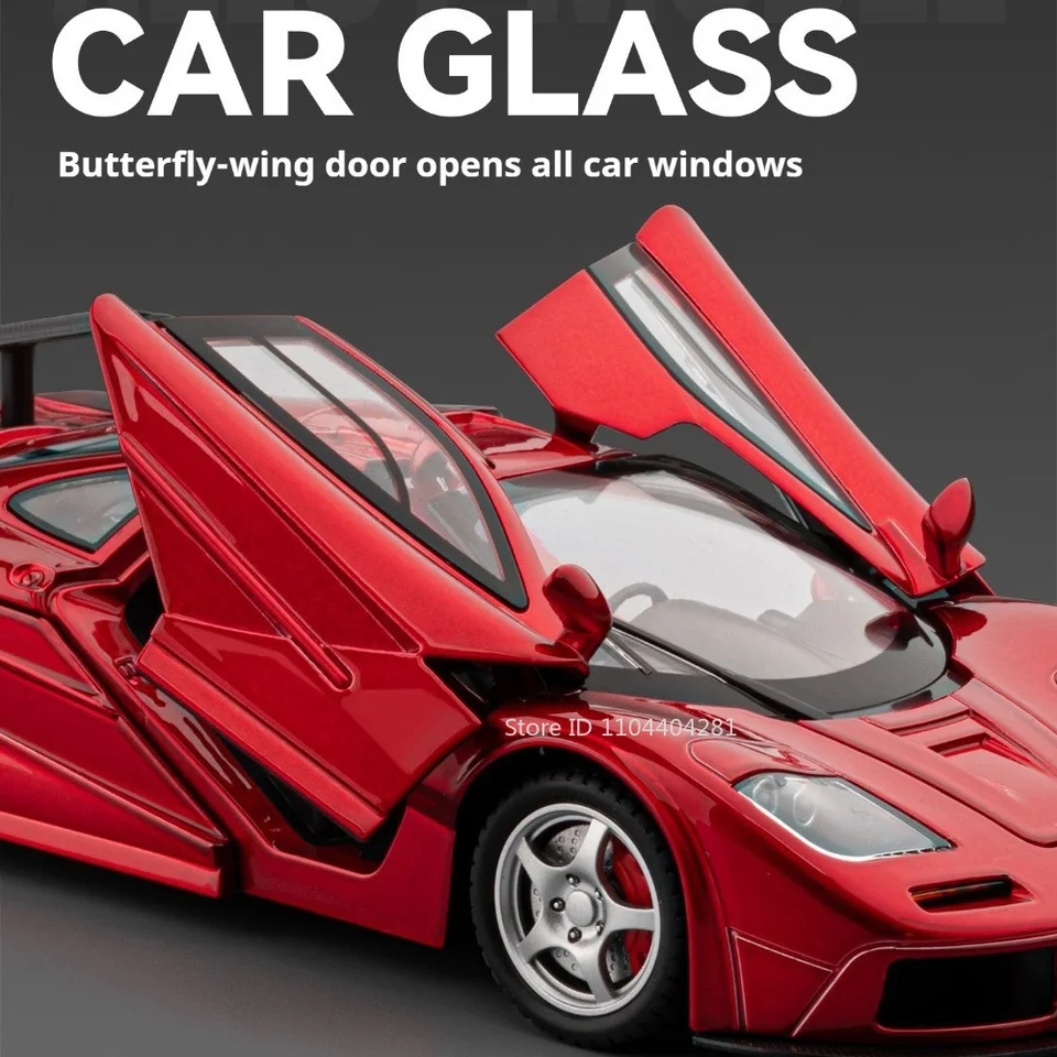 1:24 LM GT Model Car Diecast Alloy Toys Front Wheel Steering Doors