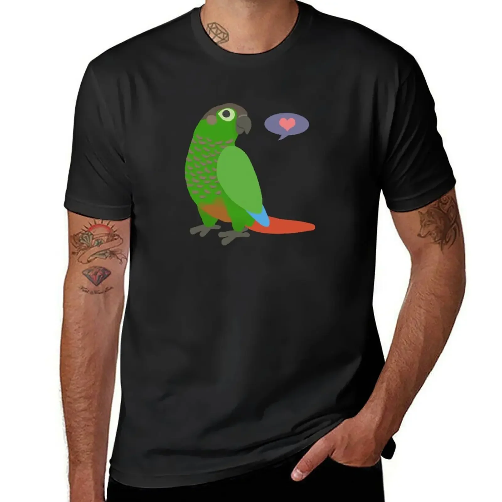 Green cheek conure T-Shirt oversized t shirt cute tops anime shirts men