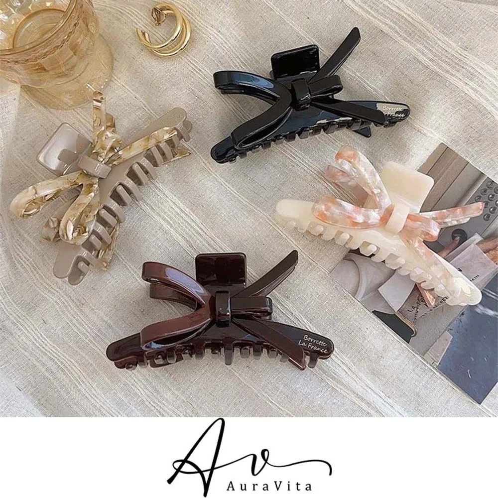 2024 Summer New Trend Alloy Resin Bowknot Claw Clip Leisure Party Creative Back Head Hair Clip Women's Elegant Hair Accessories