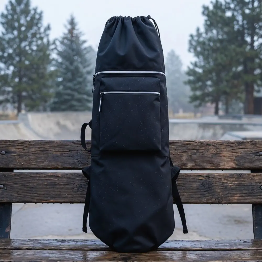 Oxford Cloth Skateboard Bag Night Reflective Adjustable Straps Skateboard Backpack Multi-Pocket Waterproof Skateboard Gear Bag