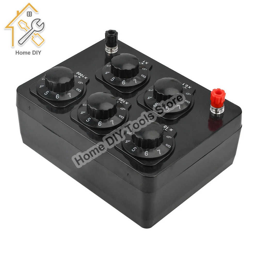 Resistance Box 0-9999.9Ω Adjustable Lab Resistor Substitution Box Precision 1W Variable Knob Switch Decade Boxes