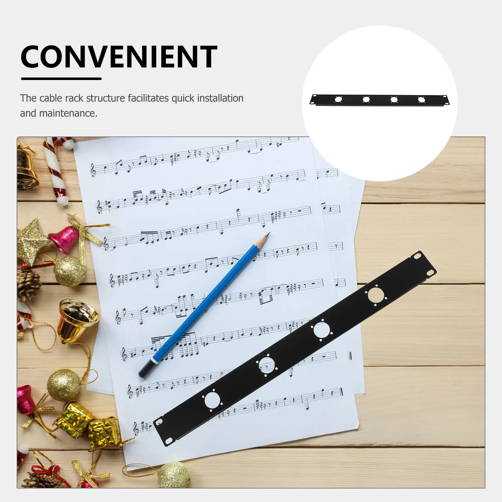1U 4 Port Xlr Hinged Rack Panel Audio Patch Panel Wire Organizer Cable Clips Cable Holder Wall Mount Wire Organizer view 2