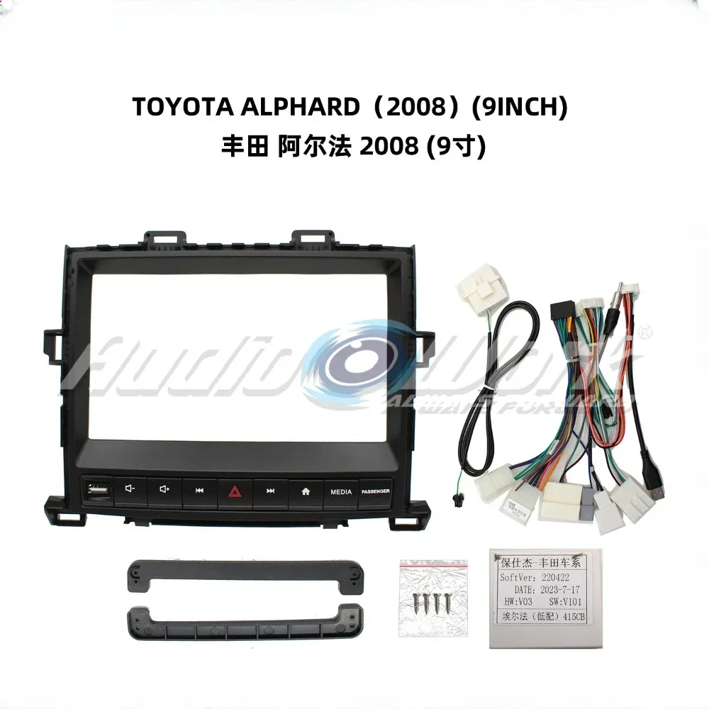 

Автомобильные аксессуары 9-дюймовая панель для TOYOTA ALPHARD Автомобильный радиоприемник Стерео GPS Android-плеер 2Din Головная панель Панель приборной панели Встановіть рамку