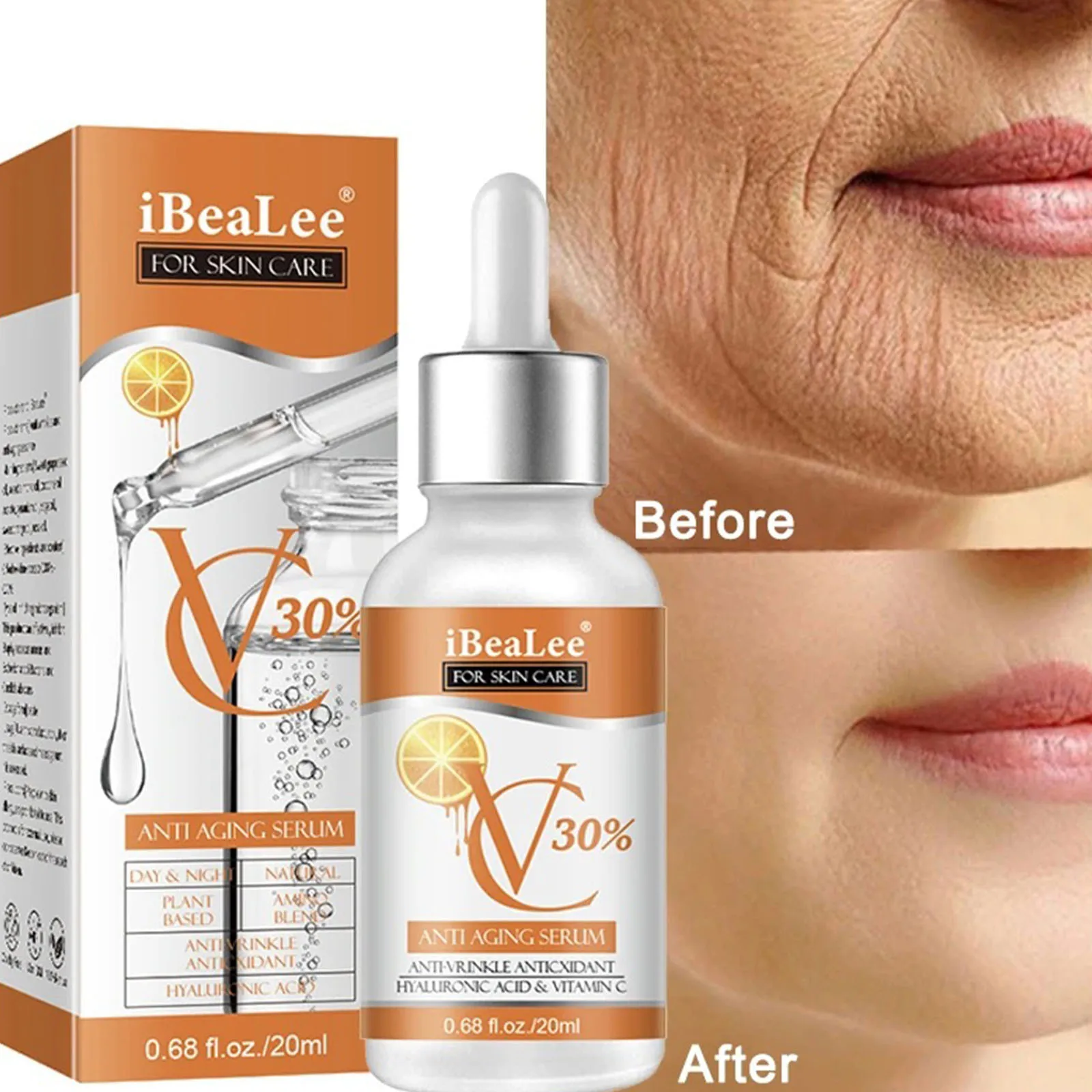 

Premium 30% Vitamin C Serum For Face Anti Aging Wrinkle Facial Hyaluronic Acid Retinol Acids Boost Collagen Hydrate Skin Care