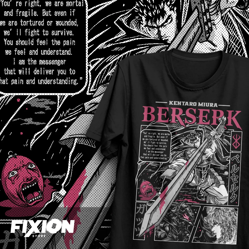 Manga T-shirt Berserk – Guts #GA [N] Anime Tee