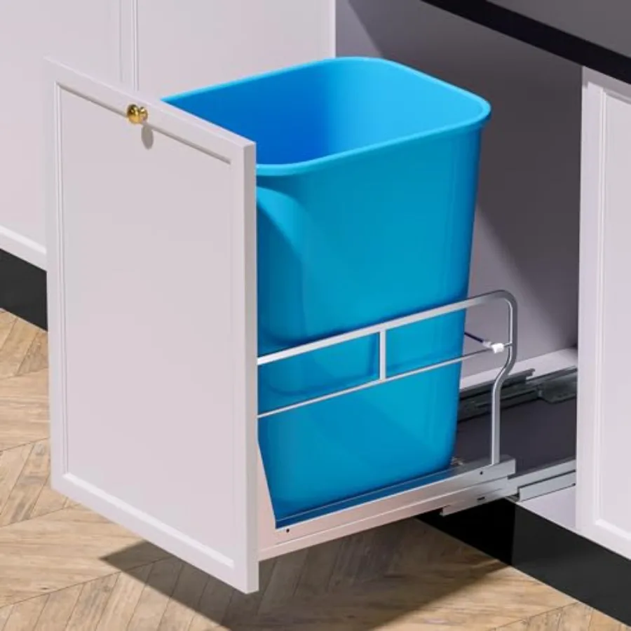 

Pull Out Trash Can Under Cabinet with Soft-Close Slides Heavy Duty Under Sink Trash Can Kit for Kitchen Garbage Can Not Include