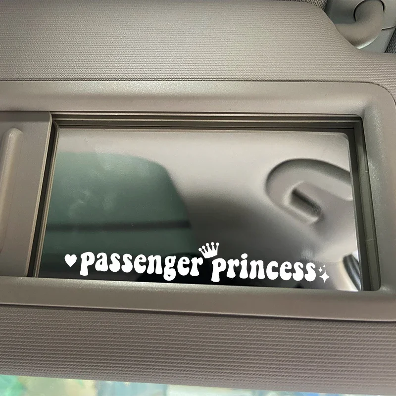 Passenger Princess Sticker 15x2.3CM Funny Creative Car Vinyl Decal For Rearview Mirror Auto Decoration